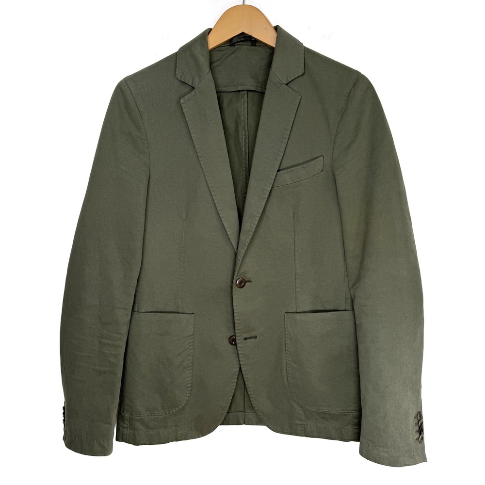 Officine Générale Daily Classics 44 EU Olive Green Cotton Blazer‎ Sportcoat